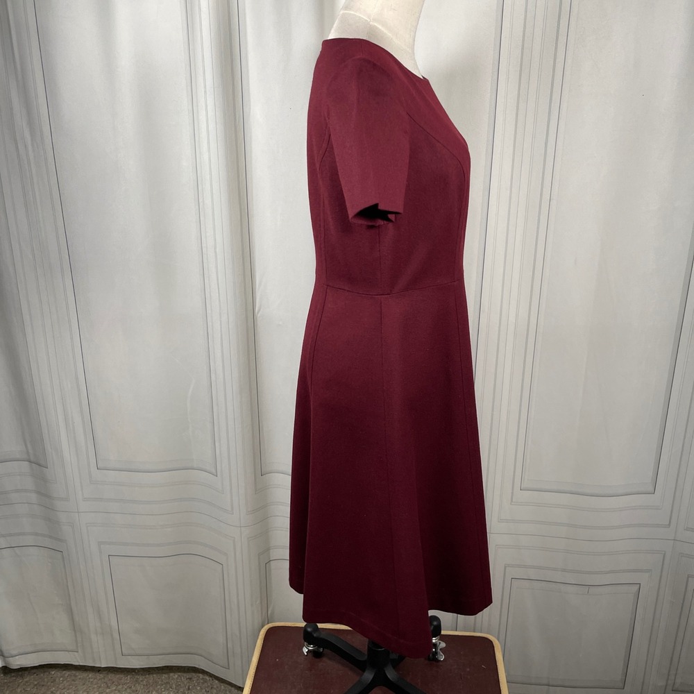 Talbots Burgundy Wool Fit & Flare Dress Size 2 Short‎ Sleeve - Picture 5 of 15